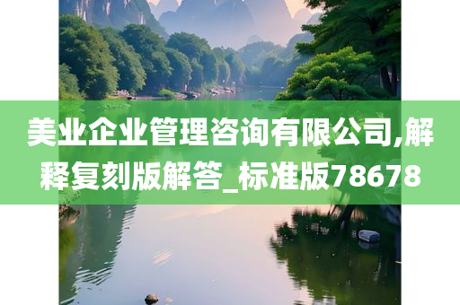 美业企业管理咨询有限公司,解释复刻版解答_标准版78678