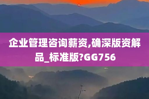 企业管理咨询薪资,确深版资解品_标准版?GG756