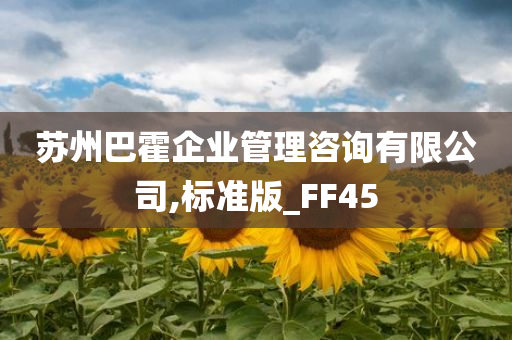 苏州巴霍企业管理咨询有限公司,标准版_FF45