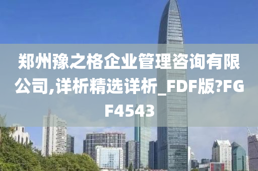 郑州豫之格企业管理咨询有限公司,详析精选详析_FDF版?FGF4543