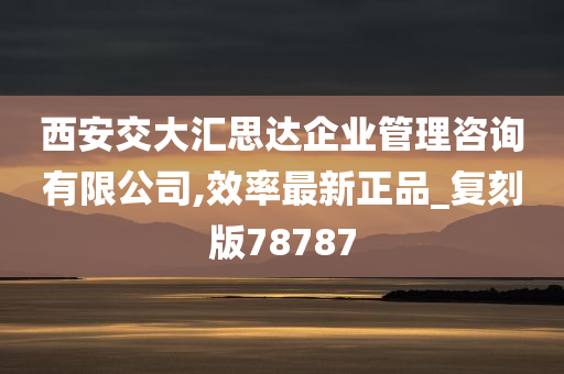 西安交大汇思达企业管理咨询有限公司,效率最新正品_复刻版78787