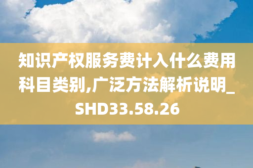 知识产权服务费计入什么费用科目类别,广泛方法解析说明_SHD33.58.26