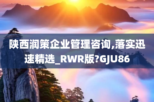 陕西润策企业管理咨询,落实迅速精选_RWR版?GJU86