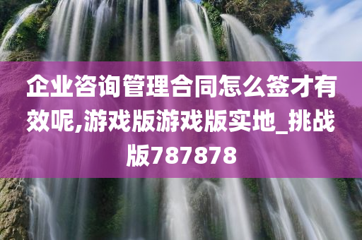 企业咨询管理合同怎么签才有效呢,游戏版游戏版实地_挑战版787878