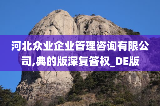 河北众业企业管理咨询有限公司,典的版深复答权_DE版