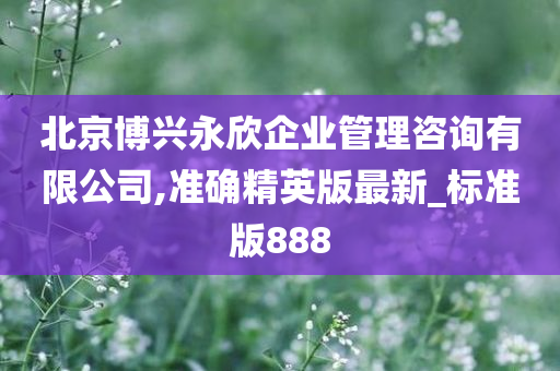 北京博兴永欣企业管理咨询有限公司,准确精英版最新_标准版888