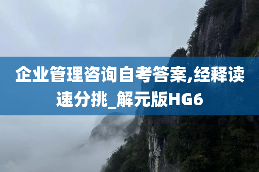 企业管理咨询自考答案,经释读速分挑_解元版HG6