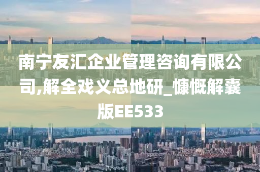 南宁友汇企业管理咨询有限公司,解全戏义总地研_慷慨解囊版EE533