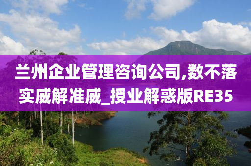 兰州企业管理咨询公司,数不落实威解准威_授业解惑版RE35