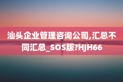 汕头企业管理咨询公司,汇总不同汇总_SOS版?HJH66