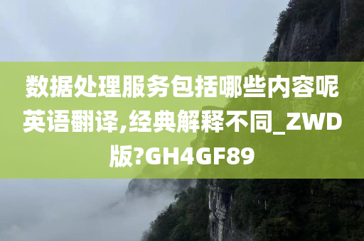 数据处理服务包括哪些内容呢英语翻译,经典解释不同_ZWD版?GH4GF89