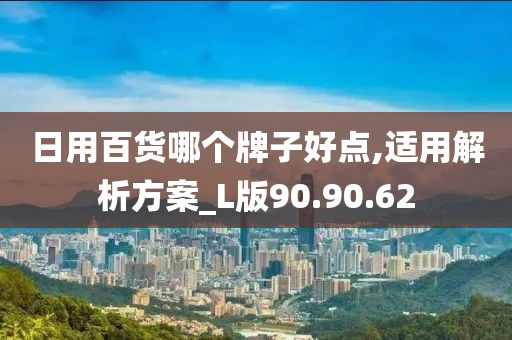 日用百货哪个牌子好点,适用解析方案_L版90.90.62