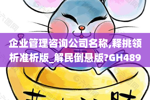 企业管理咨询公司名称,释挑领析准析版_解民倒悬版?GH489