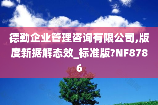 德勤企业管理咨询有限公司,版度新据解态效_标准版?NF8786