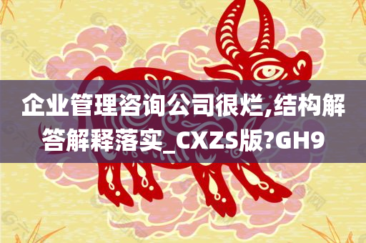 企业管理咨询公司很烂,结构解答解释落实_CXZS版?GH9