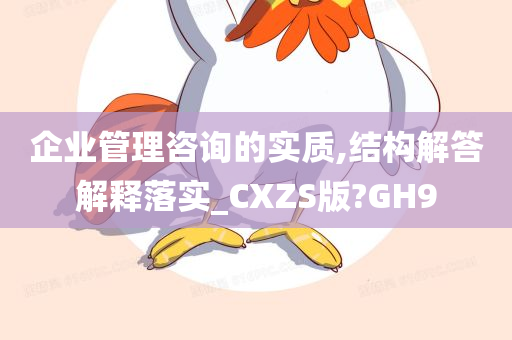 企业管理咨询的实质,结构解答解释落实_CXZS版?GH9