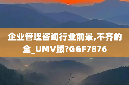 企业管理咨询行业前景,不齐的全_UMV版?GGF7876