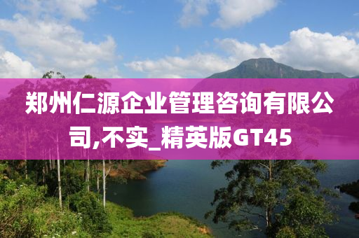 郑州仁源企业管理咨询有限公司,不实_精英版GT45