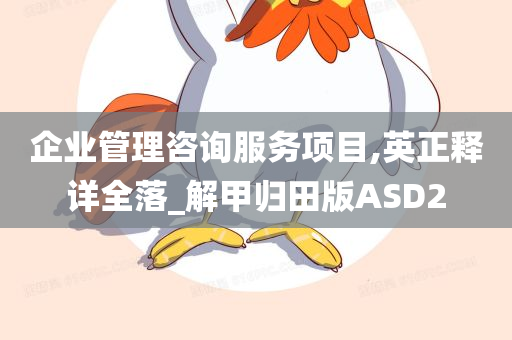 企业管理咨询服务项目,英正释详全落_解甲归田版ASD2