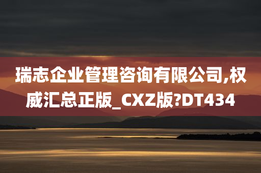 瑞志企业管理咨询有限公司,权威汇总正版_CXZ版?DT434