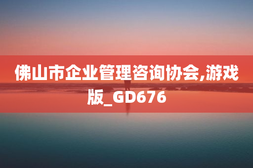 佛山市企业管理咨询协会,游戏版_GD676