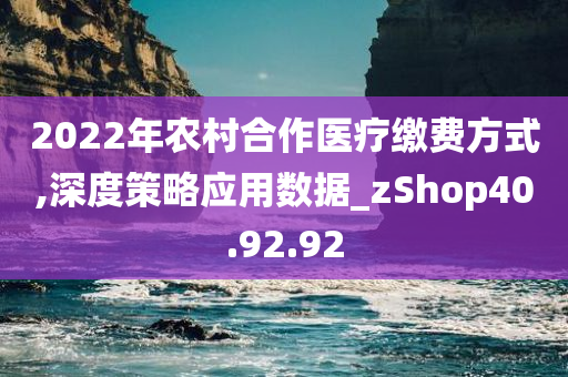 2022年农村合作医疗缴费方式,深度策略应用数据_zShop40.92.92