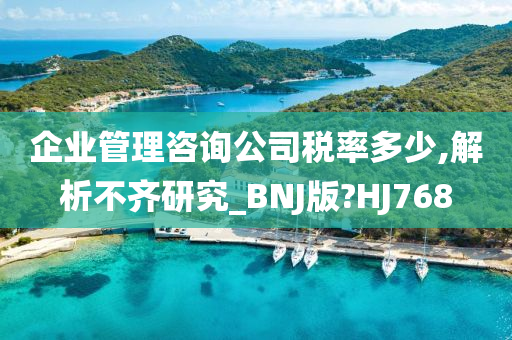 企业管理咨询公司税率多少,解析不齐研究_BNJ版?HJ768