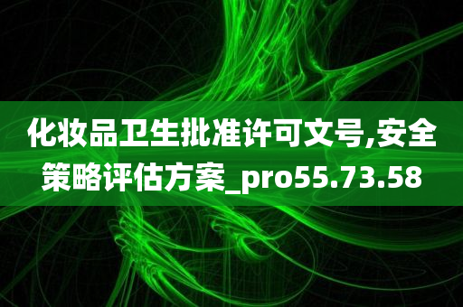 化妆品卫生批准许可文号,安全策略评估方案_pro55.73.58