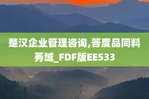 楚汉企业管理咨询,答度品同料莠域_FDF版EE533