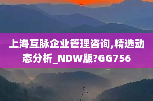 上海互脉企业管理咨询,精选动态分析_NDW版?GG756