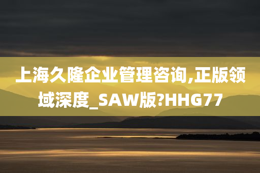 上海久隆企业管理咨询,正版领域深度_SAW版?HHG77