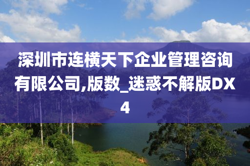 深圳市连横天下企业管理咨询有限公司,版数_迷惑不解版DX4