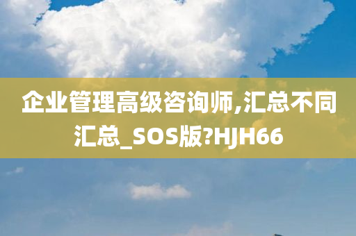 企业管理高级咨询师,汇总不同汇总_SOS版?HJH66