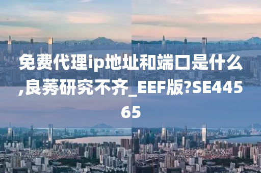 免费代理ip地址和端口是什么,良莠研究不齐_EEF版?SE44565