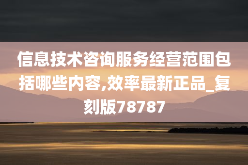 信息技术咨询服务经营范围包括哪些内容,效率最新正品_复刻版78787