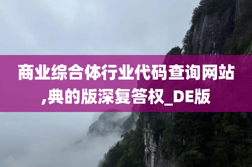 商业综合体行业代码查询网站,典的版深复答权_DE版