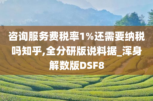 咨询服务费税率1%还需要纳税吗知乎,全分研版说料据_浑身解数版DSF8