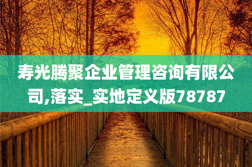 寿光腾聚企业管理咨询有限公司,落实_实地定义版78787