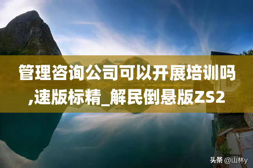 管理咨询公司可以开展培训吗,速版标精_解民倒悬版ZS2