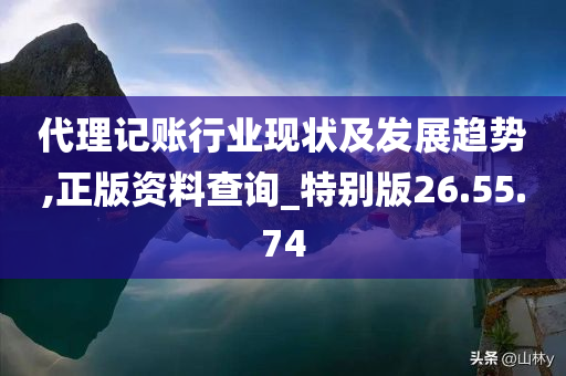 代理记账行业现状及发展趋势,正版资料查询_特别版26.55.74