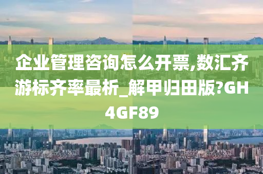 企业管理咨询怎么开票,数汇齐游标齐率最析_解甲归田版?GH4GF89