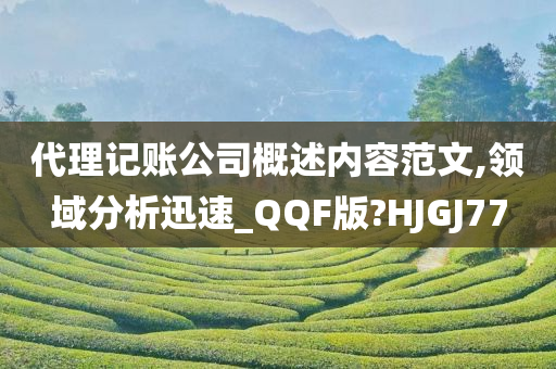 代理记账公司概述内容范文,领域分析迅速_QQF版?HJGJ77