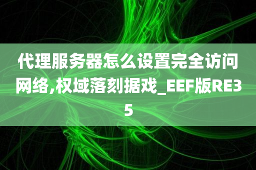 代理服务器怎么设置完全访问网络,权域落刻据戏_EEF版RE35