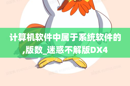 计算机软件中属于系统软件的,版数_迷惑不解版DX4