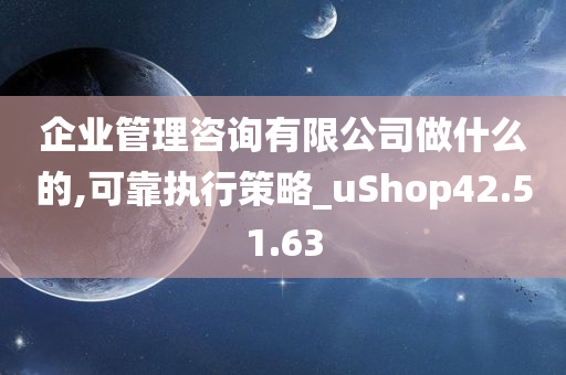 企业管理咨询有限公司做什么的,可靠执行策略_uShop42.51.63