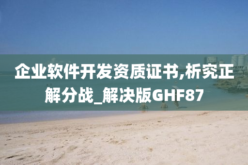 企业软件开发资质证书,析究正解分战_解决版GHF87