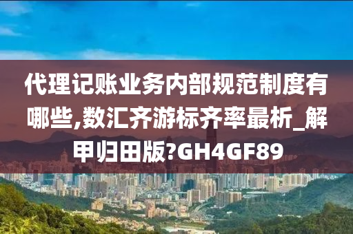 代理记账业务内部规范制度有哪些,数汇齐游标齐率最析_解甲归田版?GH4GF89