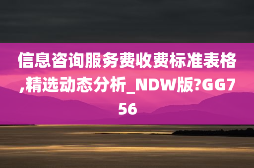 信息咨询服务费收费标准表格,精选动态分析_NDW版?GG756