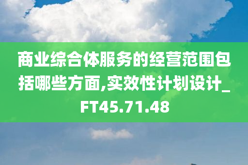 商业综合体服务的经营范围包括哪些方面,实效性计划设计_FT45.71.48