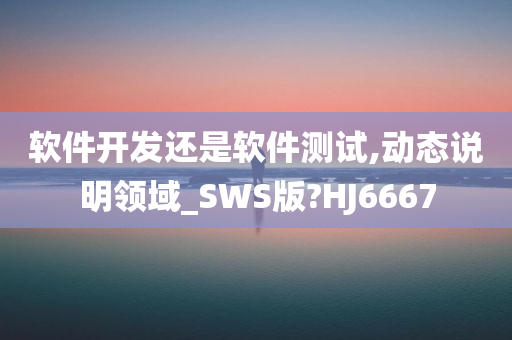 软件开发还是软件测试,动态说明领域_SWS版?HJ6667